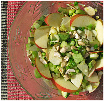 Celery-Apple-Avocado-Cashew Salad