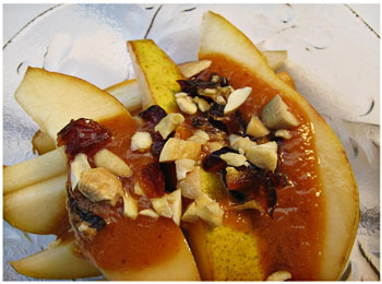 Pears with Nectarine Sauce